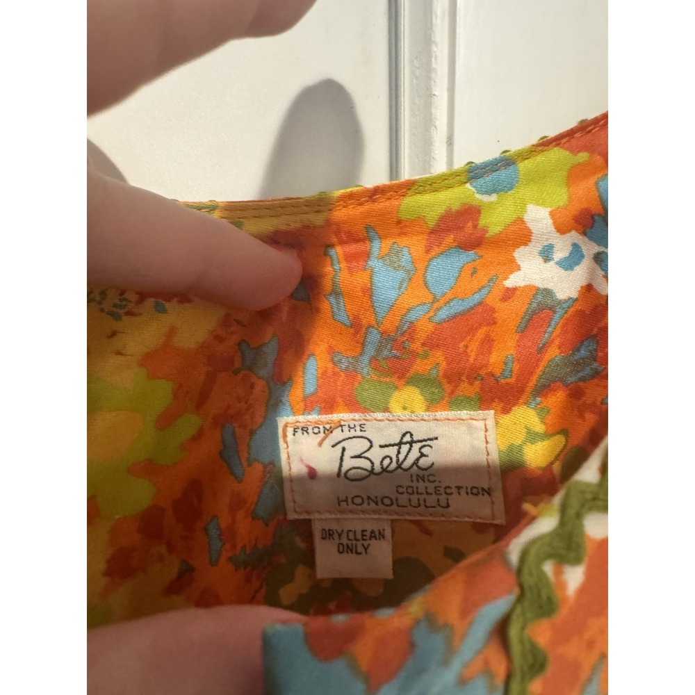 Vintage Bete Collection Honolulu Women's Muumuu Dress Floral Groovy Hippie M - Picture 3 of 16